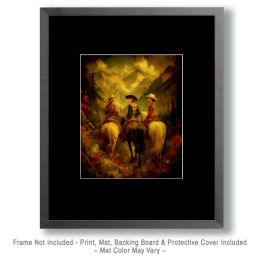 Vintage Three Cowgirls on Morning Ride Art