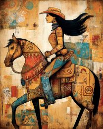 Cool Cowgirl on Her Horse