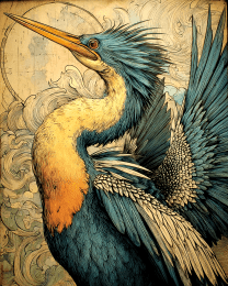 Stylized Anhinga Bird