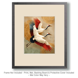 Vintage Style Crane Birds Art