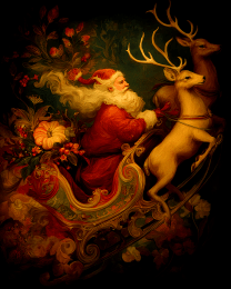 Nouveau Santa Claus and Reindeer
