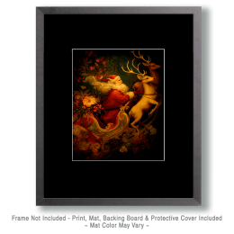 Nouveau Santa Claus and Reindeer Art