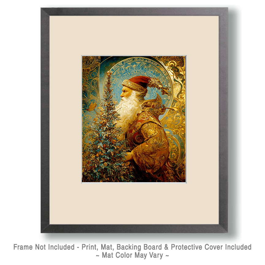 Golden Santa Claus Art