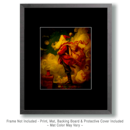 Vintage Nouveau Santa Claus with Bag of Toys Art