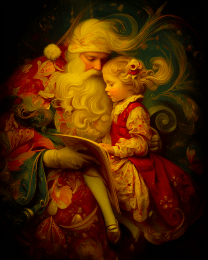 Vintage Nouveau Santa Claus with Child