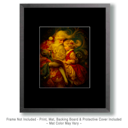 Vintage Nouveau Santa Claus with Child Art