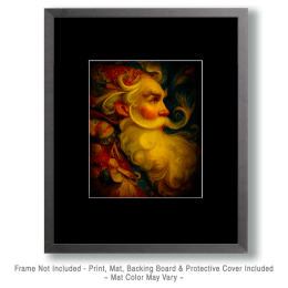 Vintage Nouveau Surprised Santa Claus Art