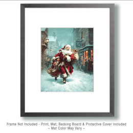 Running Santa Clause Art