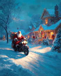 Santa Clause on a Motorcycle