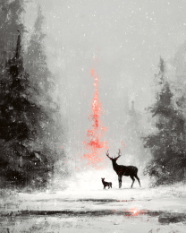 Deer Observes X-mas Miracle