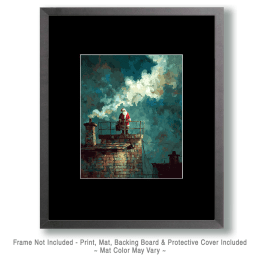 Dark Santa Clause on Roof Art