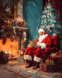 Santa Claus Reads His List