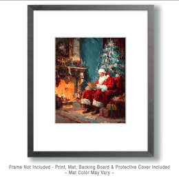 Santa Claus Reads His List Art
