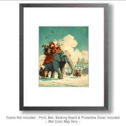 Santa Claus Rides an Elephant Art