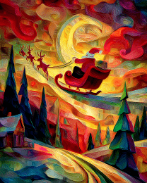 Nouveau Santa Claus in Sleigh