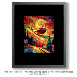 Nouveau Santa Claus in Sleigh Art