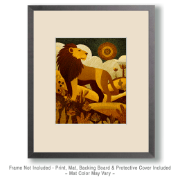 African Lion Folk Art Art