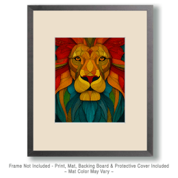 Stylized African Lion Portrait Art