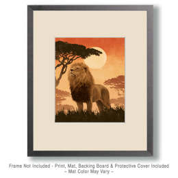 African Lion on Savannah Art