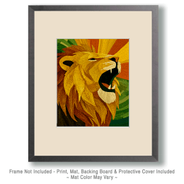 Stylized African Lion Roaring Art