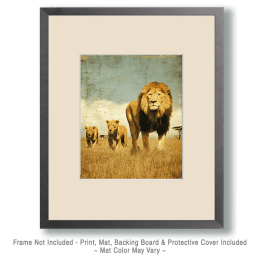 African Lion with Two Cubs Art