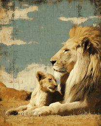 African Lion with Cub