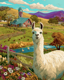 Alpaca on Hillside