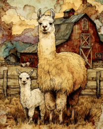 Alpaca and Baby