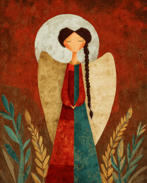 Folk Art Angel at Night