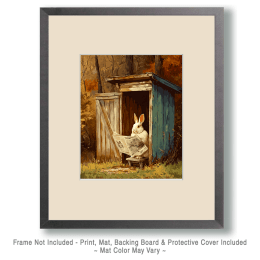 Rabbit in Outhouse Art