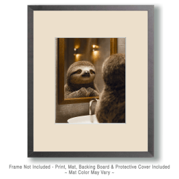 Sloth Looking in Mirror Art