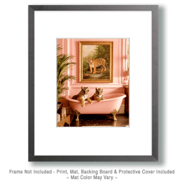 Tiger Cubs in Pink Bathtub Art