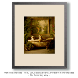 Tiger Cubs in Bathtub Art