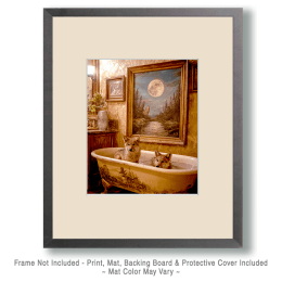 Wolf Cubs in a Bathtub Art