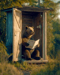 Bear in Outhouse