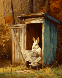Rabbit in Outhouse