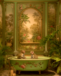 Two Monkeys in Bathtub