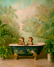 Baby Monkeys in Bathtub
