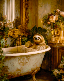 Sloth in Bathtub