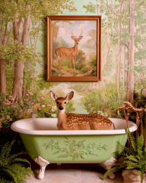 Fawn in Bathtub