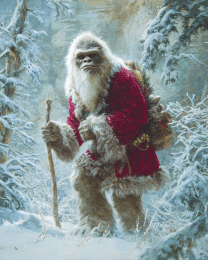 Bigfoot Santa Claus Hiking