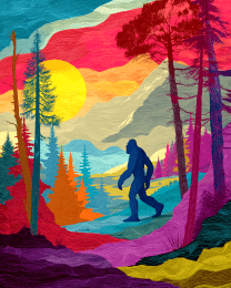 Surreal Bigfoot Walking