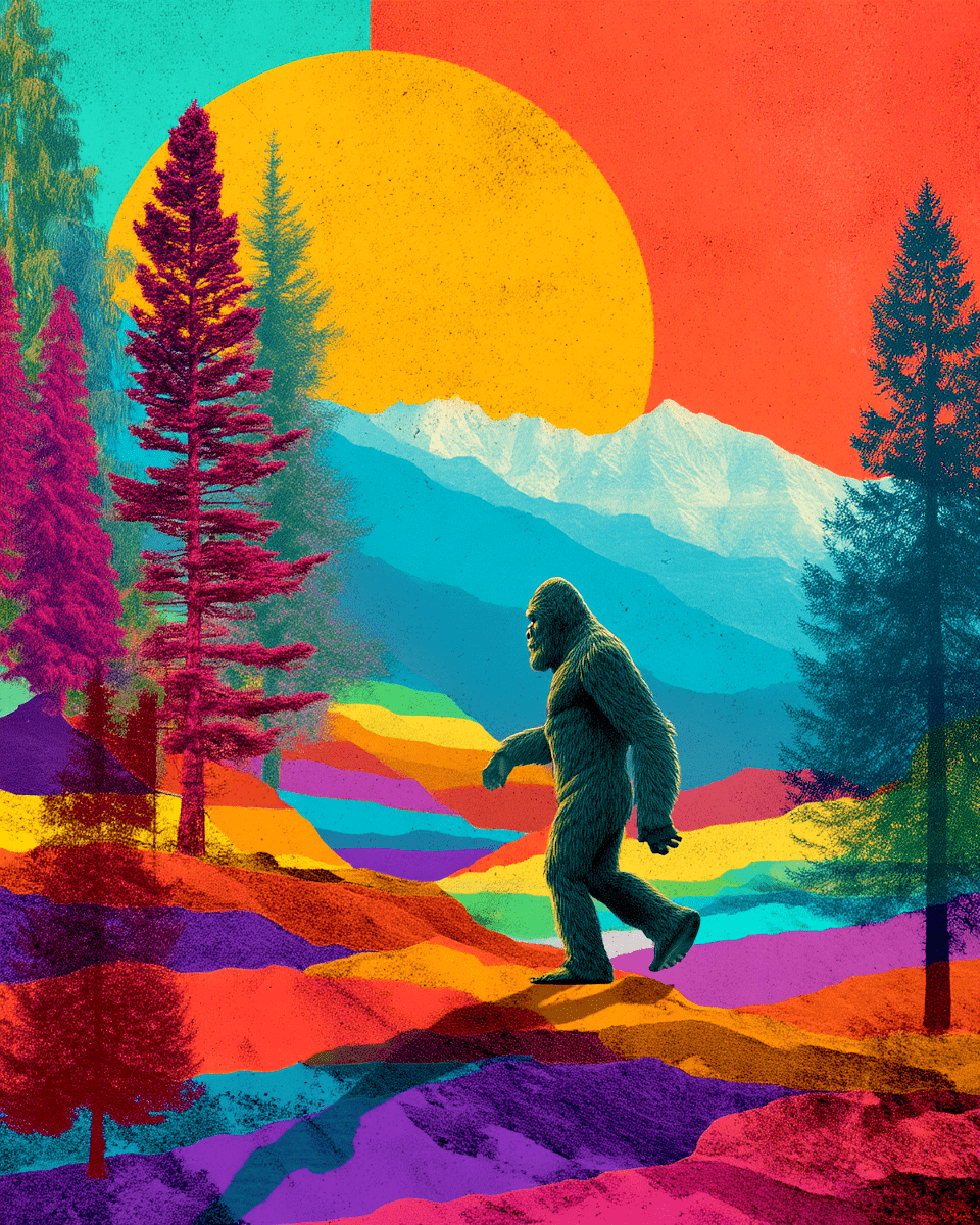 Surrealistic Bigfoot Morning Walk