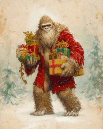 Antique Style Bigfoot Santa Claus