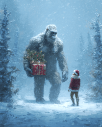 Bigfoot Santa Claus Chance Meeting