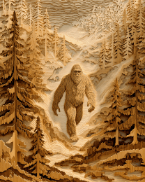 Wood Laser Cut Style Bigfoot