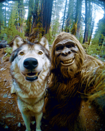 Bigfoot Wolf Selfie