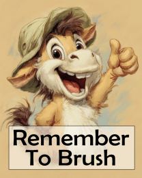 Baby Horse Foal - Remember to Brush