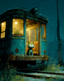 Train Hoppin' Kitty