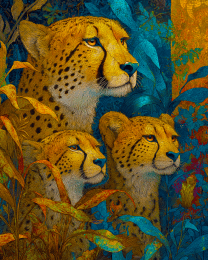 Nouveau Cheetah Mom & Cubs